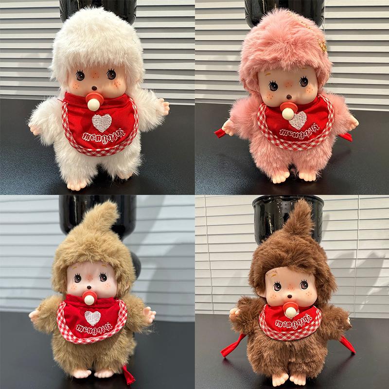 Monchhichi Plush Doll Keychain Monchiki Pendant Birthday Gift Cute Monkiki Hanging Ornament Charms Car Keyring Collection Monchhichi