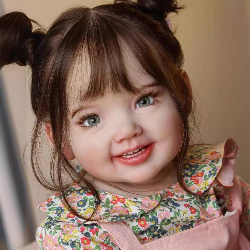 Cute Smiling Finished Reborn Girl Doll Toddler Playmate Toy 70cm Huge Cloth Body Simulation Baby Doll Cammi Children's Day Surprise Present