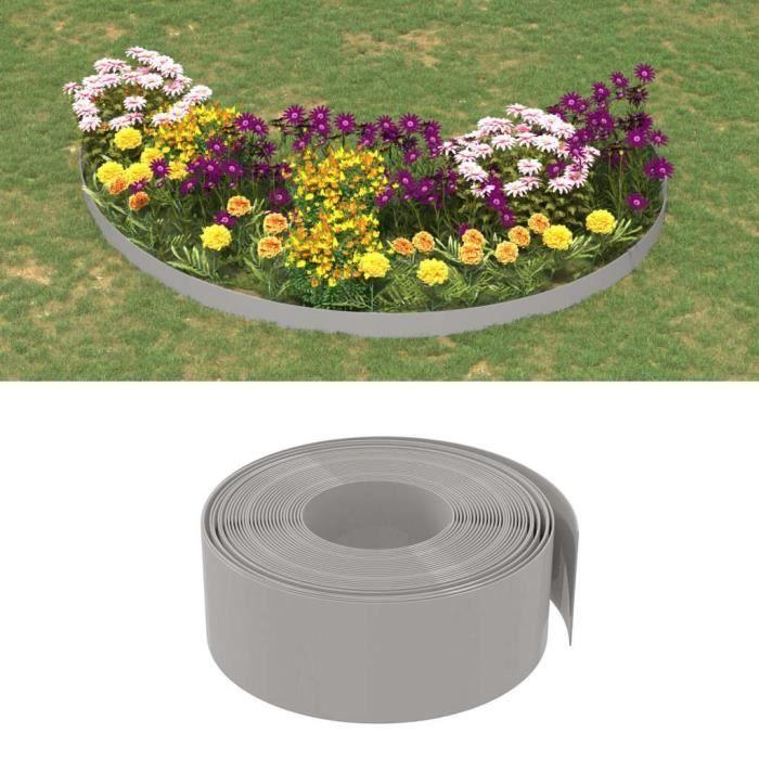 VidaXL Bordures de jardin 2 pcs gris 10 m 20 cm polyéthylène 3155452
