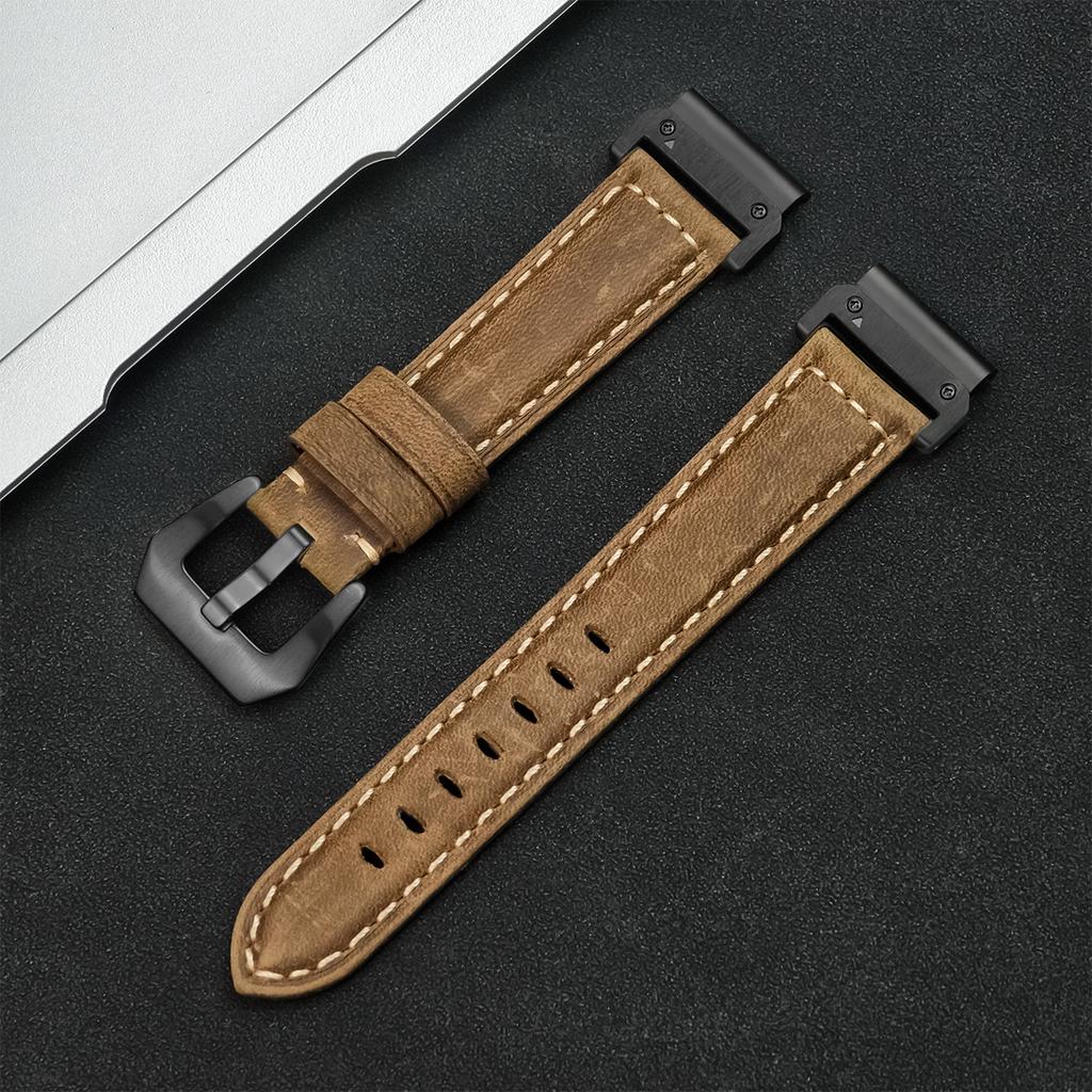 Quickfit 26mm 22mm Strap for Garmin Epix Pro 51mm 47mm Tactix 8 7 Pro Fenix 8 7 7X Enduro3 Genuine Leather Watchband Accessories