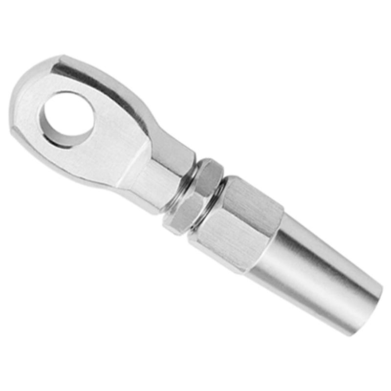 A03E-2Pcs Marine Grade 316 Stainless Steel Swageless Eye Terminal Wire Cable Rope Diy Fitting Rigging Hardware Balustrade Kit