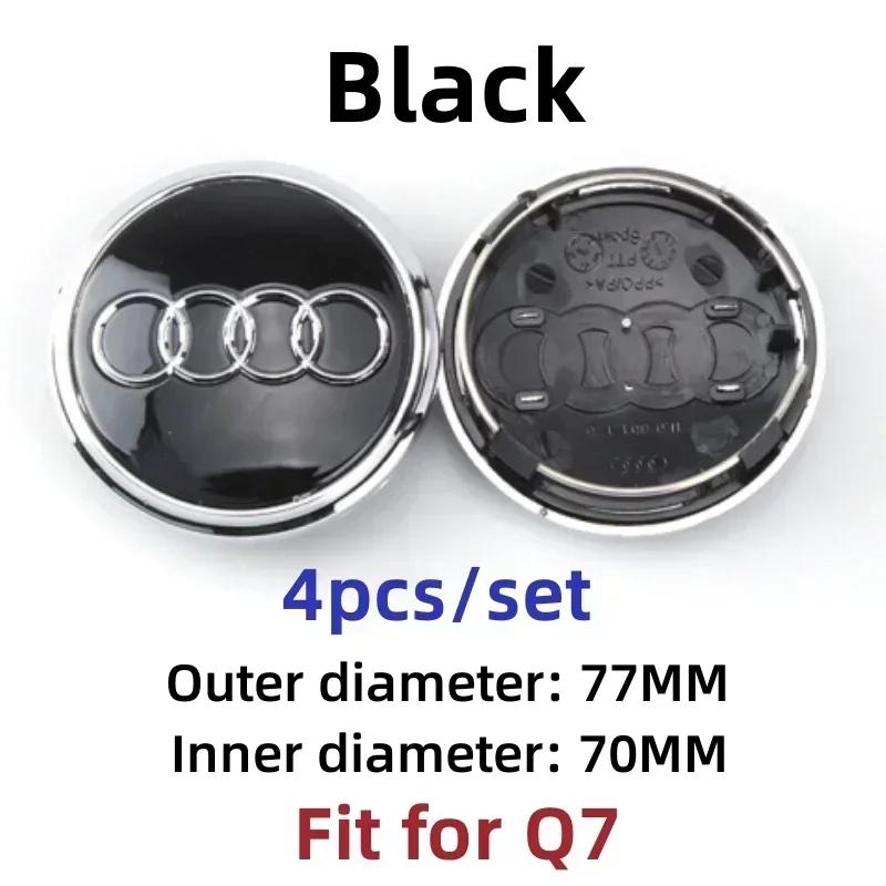 Car Wheel Center Cap Cover 60/61/68/69/77MM Universal Fit for 2x1 A4 A6L A7 A8 A3 A5 A6 S3 S4 Q3 Q5 Q5L Q7 RS3 RS4 RS5 RS6 TT 6q