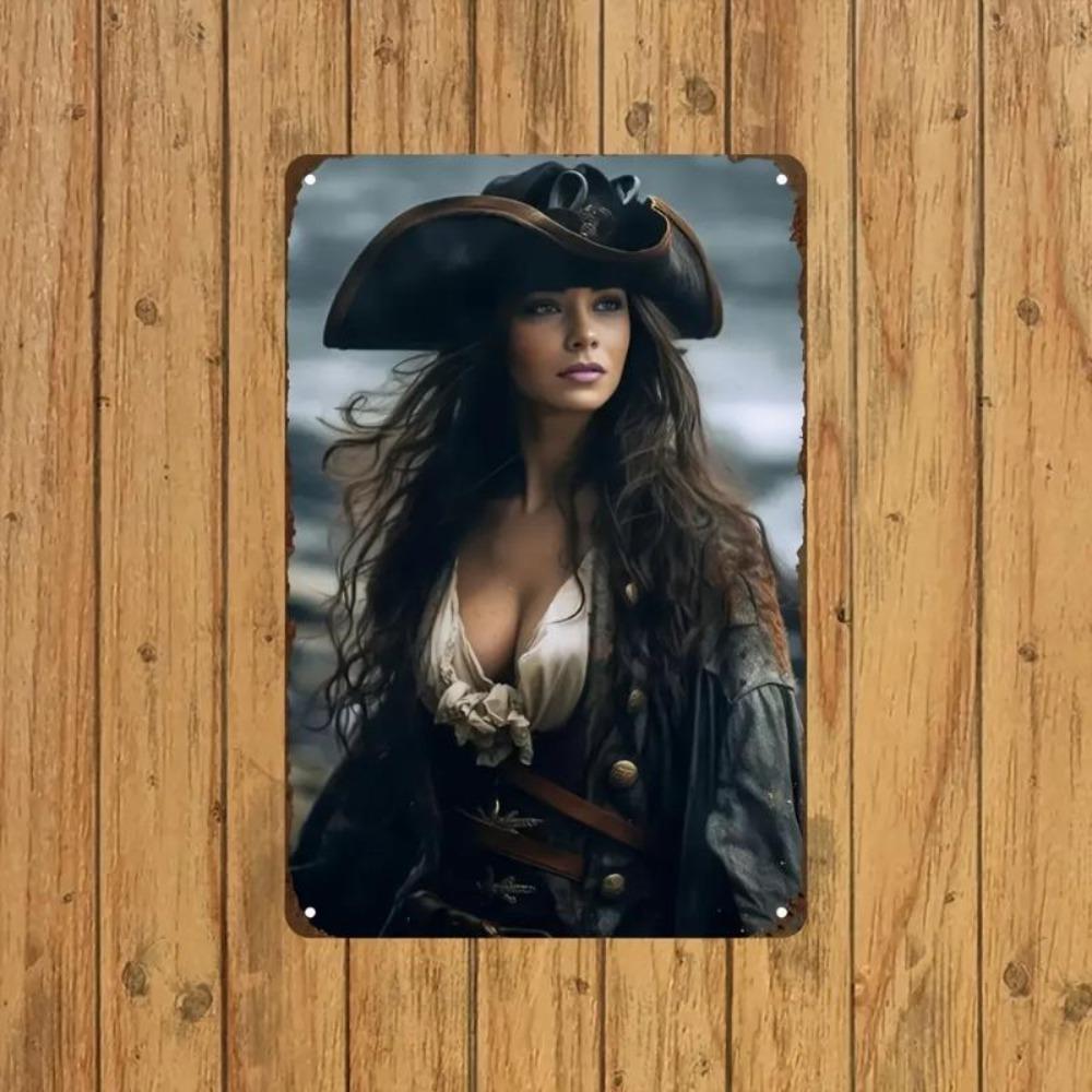 Vintage Pirate Metal Tin Sign Wall Decor for Bar Garage Pub