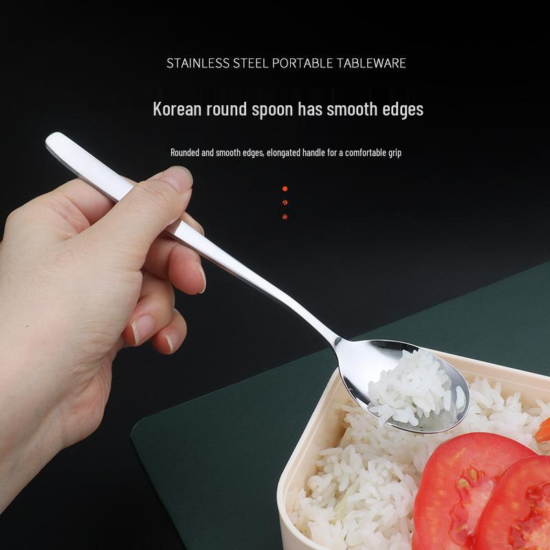 Portable Stainless Steel Cutlery Set: Fork, Spoon & Chopsticks - Ideal for Students & Outdoor Use