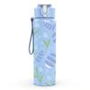 1PC Blue Lavender Floral Seamless Pattern Print 750ml Color Plastic Sports Water Bottle Leakproof Flip Straw Lid Suitable for Sports Office Home Use