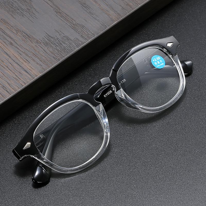 High-End Retro Blue Light Blocking Reading Glasses for Men and Women: Trendy and Youthful Design for Middle-Aged and Elderly