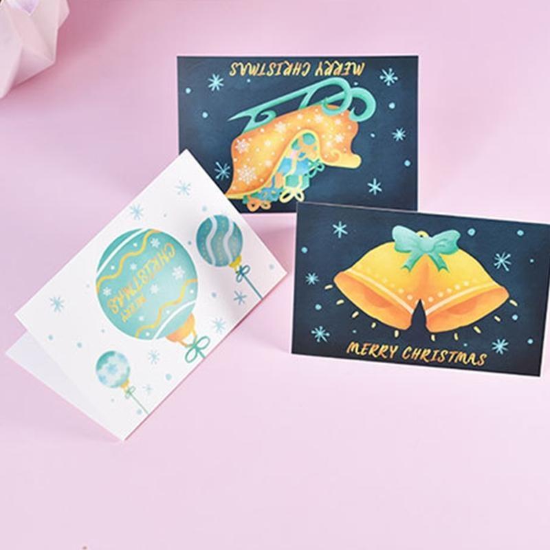 

24TE 24 Pack Watercolor Christmas Cards Holiday Greeting Card with Envelopes Stikers Merry Christmas Festival Postcards CN