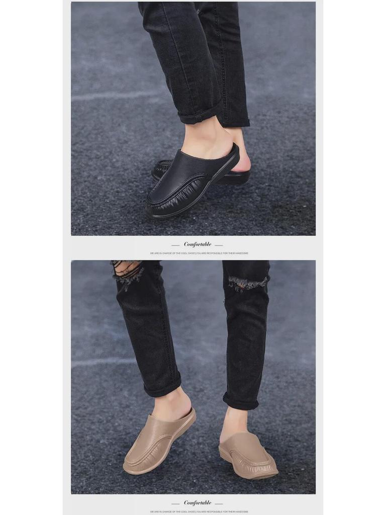 Men's Lightweight Indoor/Outdoor Summer Slippers - Large Size, Soft Bottom, Closed Toe