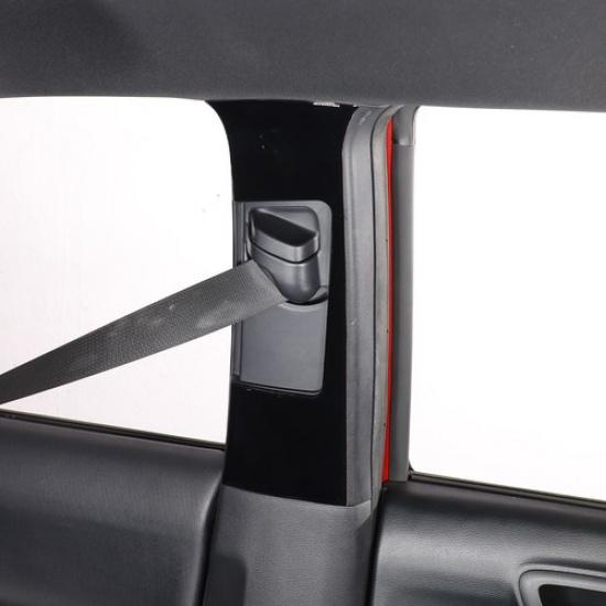 Glossy Piano Black Seat Safety Belt Buckle Trim Sticker For Toyota Tacoma 16-22