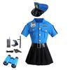 Costum de Polițist Deluxe pentru Fete Uniformă Eroi ai Dreptății Ofițer de Poliție Trimite Jucărie Walkie-Talkie și Baston Cadou Petrecere de Halloween