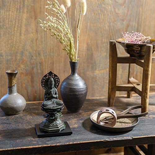 15cm Seishi Bodhisattva Buddha Statue (Antique Bronze) by Sculptor: Makita Shuun. Original model (born in the Year of the Horse). Zodiac guardian deit