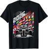 Raceauto Kalender 2026 Circuit Schema Plaatsen Mannen T-shirt