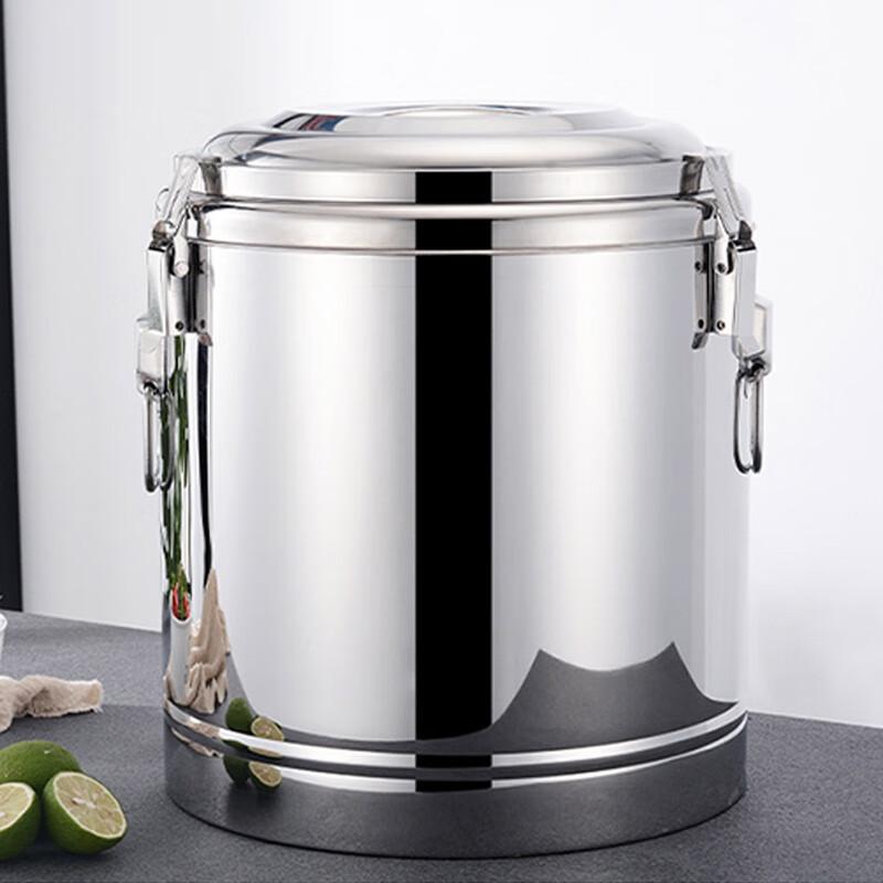 Stainless Steel Insulated Bucket, 20L with Tap, for Milk Tea, Soup, Rice, Sealed Container, Construction Site Tea And Food Serving Bucket