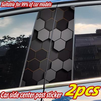 Honeycomb Car Stickers Auto B Pillar Waterproof Center Column Decoration Cover Scratches DIY Car Doors Pillar Decals Accessories