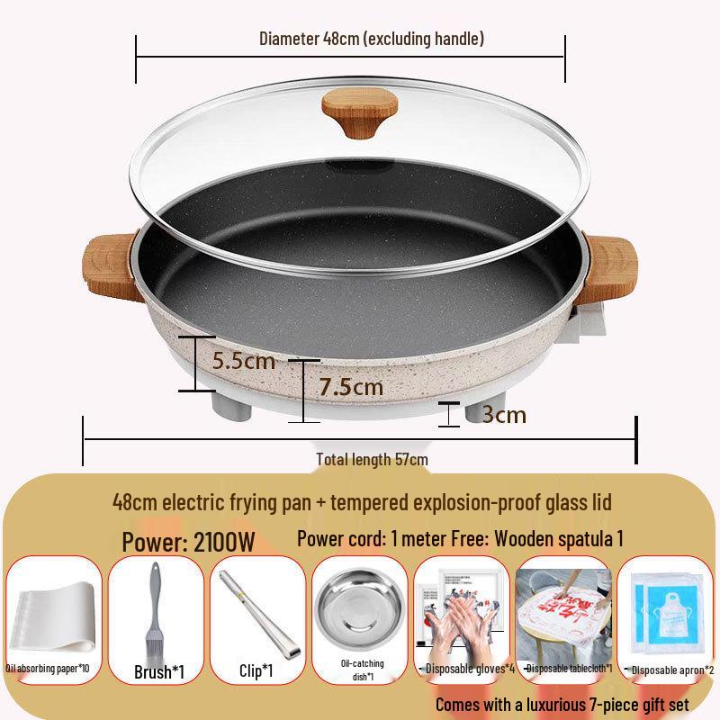 

New XL Electric Crepe Maker & Multifunctional Pancake Frying Pan for Dumplings
