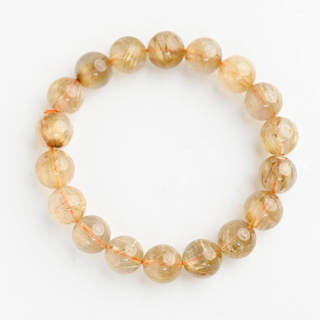 Jewelry Town Shosenkyo Rutilated Quartz 17cm Inner Power Stone for Good Fortune and Career [Eigado] Bracelet, 11.5mm Beads, Diameter,