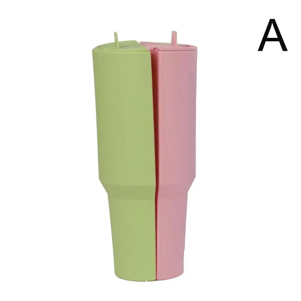 

Силиконовый двухслойный стаканчик 40 унций для напитков с крышкой может вмещать два разных вкуса напитка внутренний поднос для St E6U6