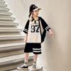 Zomer Casual Meisjes Contrast Gestreept Preppy T-shirt Tops+Korte Broek Sets Schoolkinderen Trainingspak Kind 2 Delig Outfit 5-16 Jaar