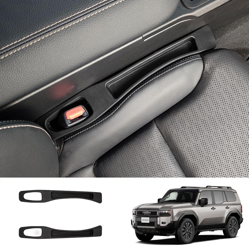 For Toyota Land Cruiser 250 Prado LC250 2024 2025 Car Interior Seat Gap Filler Strips Leak Proof Seat Crevice Storage Black 2pcs