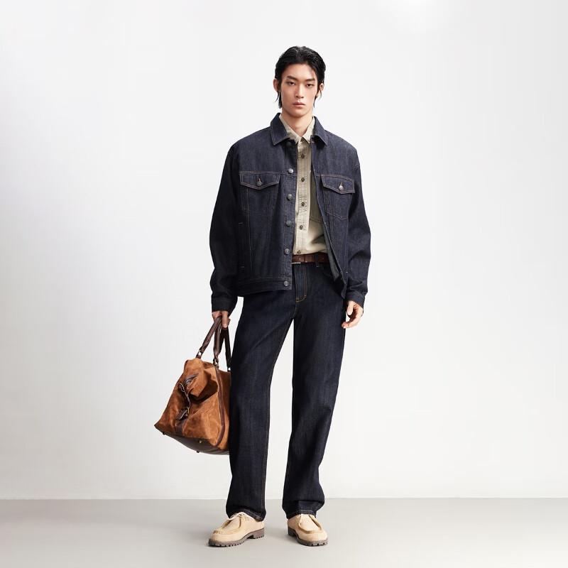 JACK&JONES Men's Lapel Denim Jacket