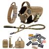 Military Large Dog Harness Collar Leash Bags Patches Set Pet Malinois Training Vests Tactical Dogs Harnesses Accessories