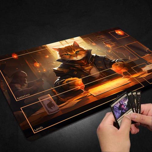 Malqiqi MTG Playmat with Free Storage Bag, 24x14 Inch Game Mat, TCG and Board Game Mat, Mousepad Desk Mat (Auxiliary Combat)