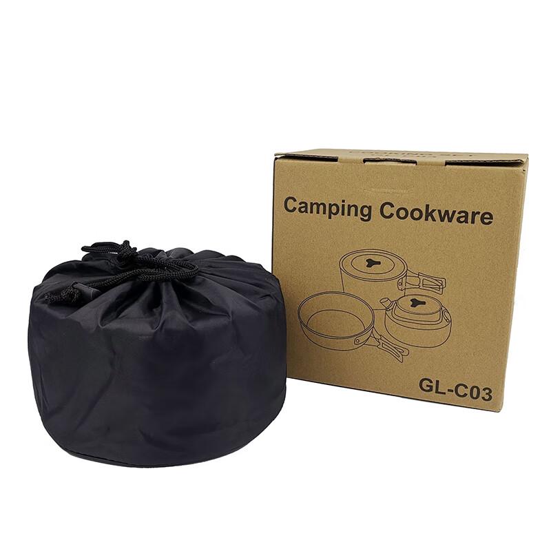 Outdoor Camping Cookware Set with Kettle (2-3 Person)