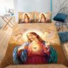 Jesus Bedding Set Christian Retro Comforter Cover for Teens Adult Jesus Christ Believer Quilt Cover Vintage Style Duvet Cover