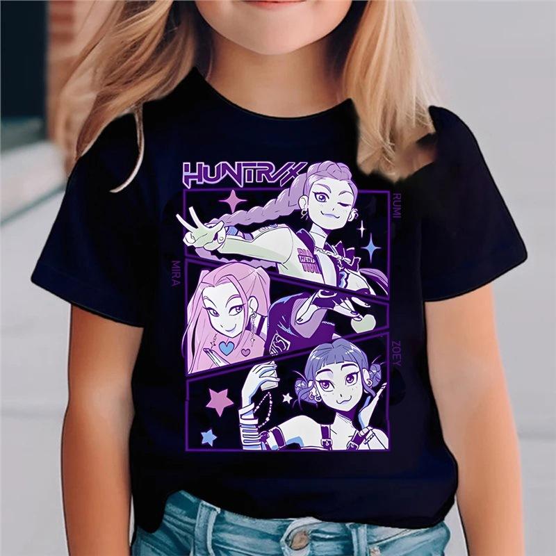 Kpop Łowcy Demonów Odzież Dziecięca Koszulka z Krótkim Rękawem Urocza Kpop Łowcy Demonów T-shirt Tygrys Harajuku dla Chłopców Dziewczynek