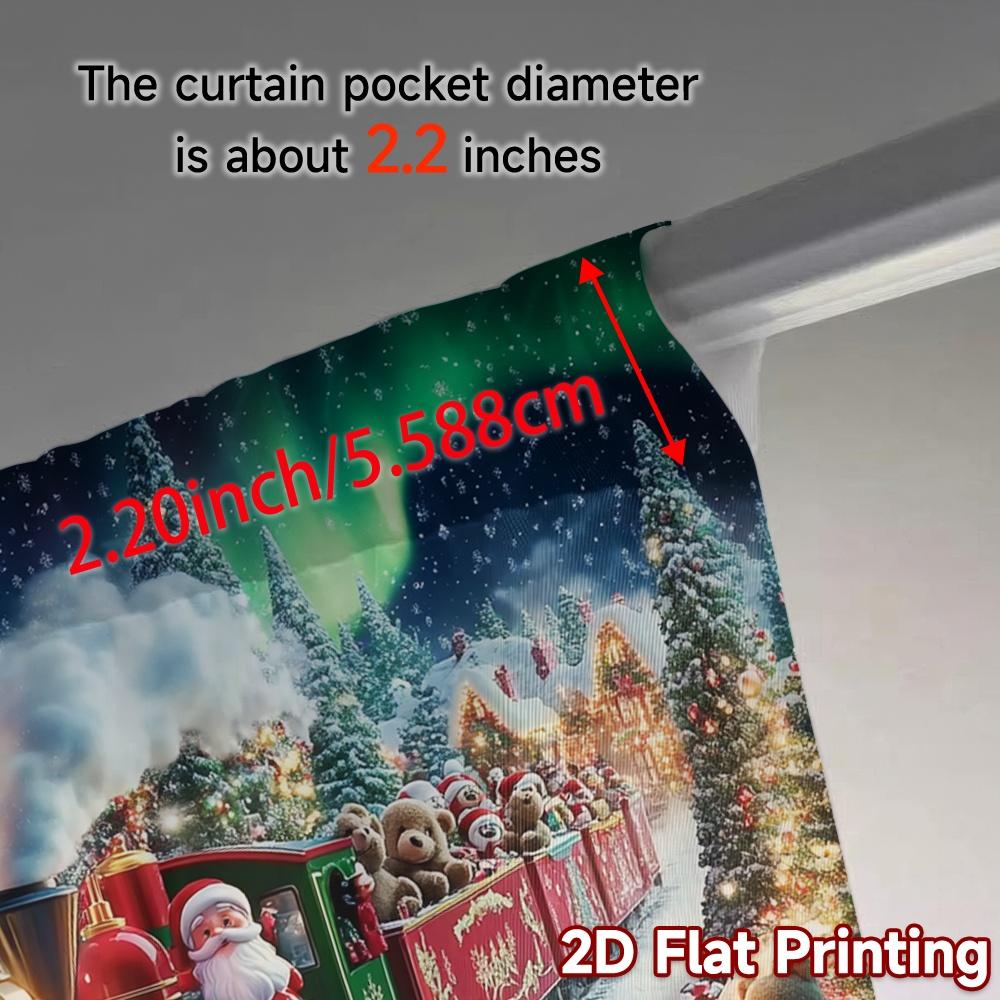 2 Stück, Vorhänge Weihnachtszug2 (2) Moderne Vorhänge Polyester Einfach zu Installierende Vorhänge Feiertag für Schlafzimmer, Büro, Küche, Wohnzimmer