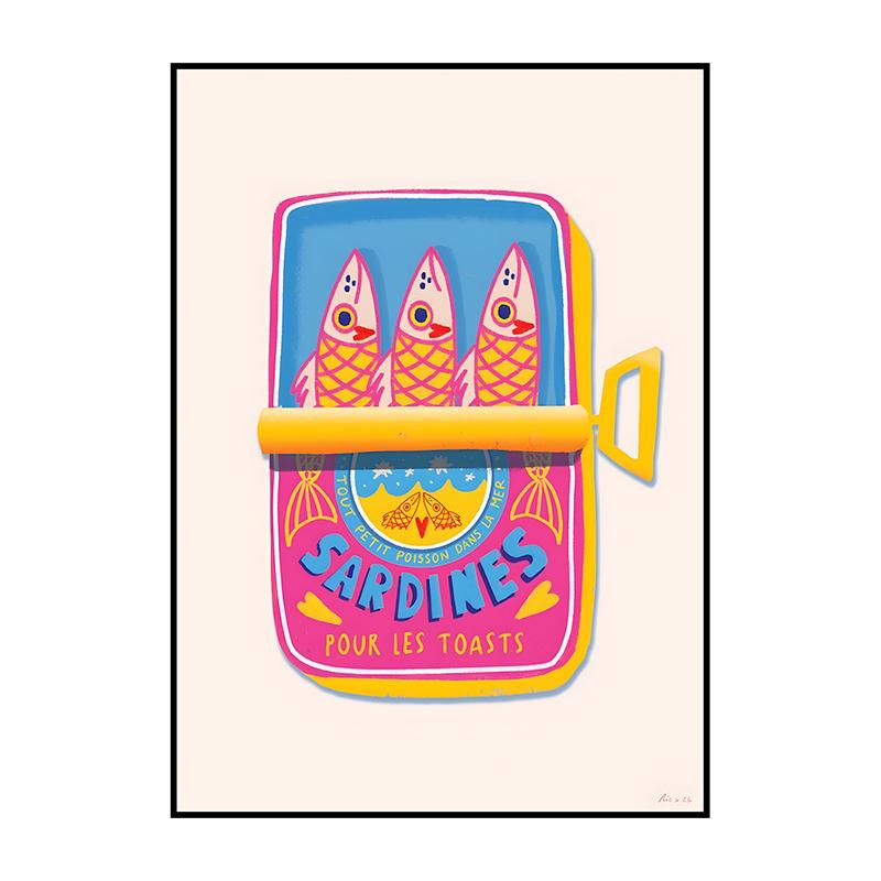 Sardinenbüchse Poster Modern Klassisch Druck Ausstellung Surrealismus Leinwandbild Wandkunst Bild für Zimmer Zuhause Küche Dekorat