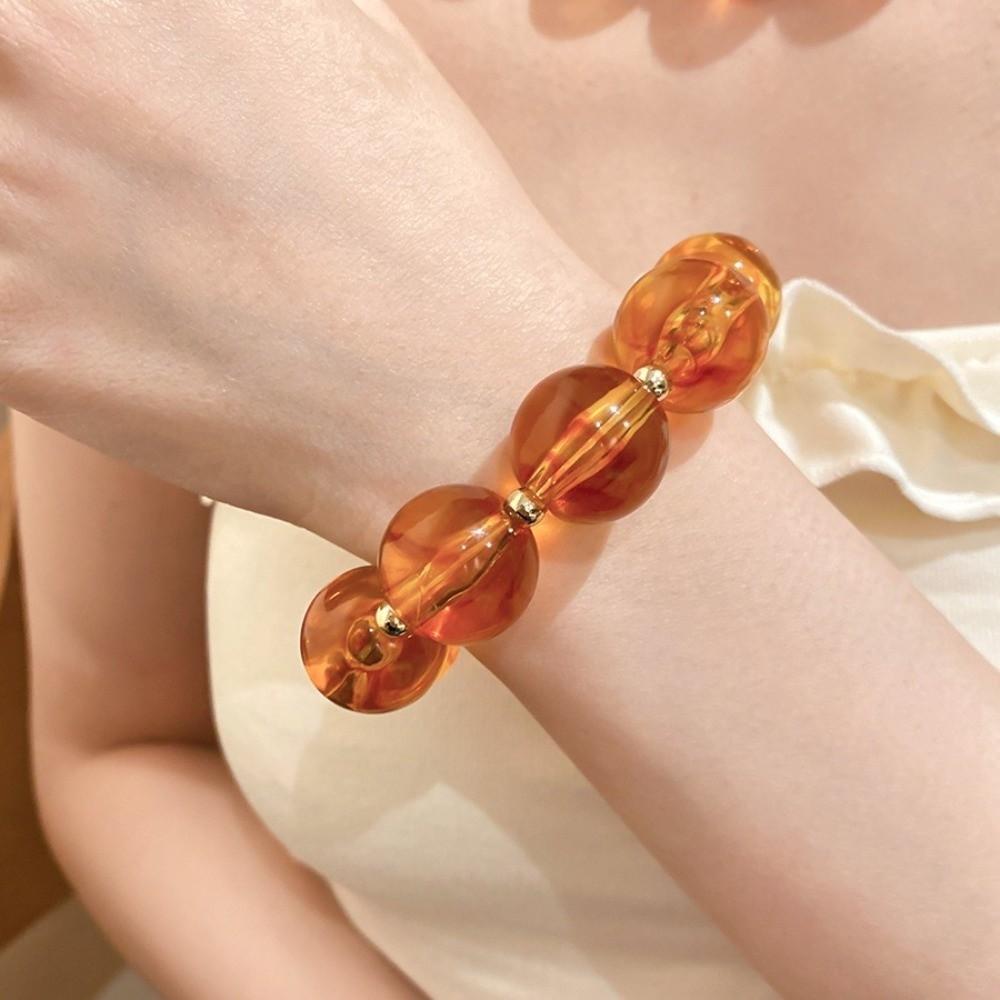 Bohemian Style Resin Choker Necklace Multi-color Acrylic Bracelet Set Beaded Jewelry Set  for Women