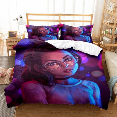 Hübsche Frau Bettwäsche Set Sexy Schönheitsdruck Polyester Bettbezug Einzelbett Twin Queen King Größe für Heimdekoration Geburtstagsgeschenk