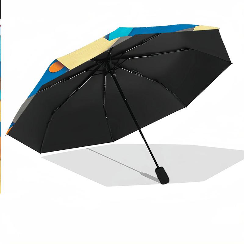 Windproof Folding Umbrella, 8‑Rib Auto Open Close Amazing World of Gumball Umbrella for Rain Sun Protection