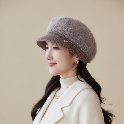 Season Hat Female Mother Fleece Thick Warm Cap Knitted Wool Hat Cold Grandma Hat