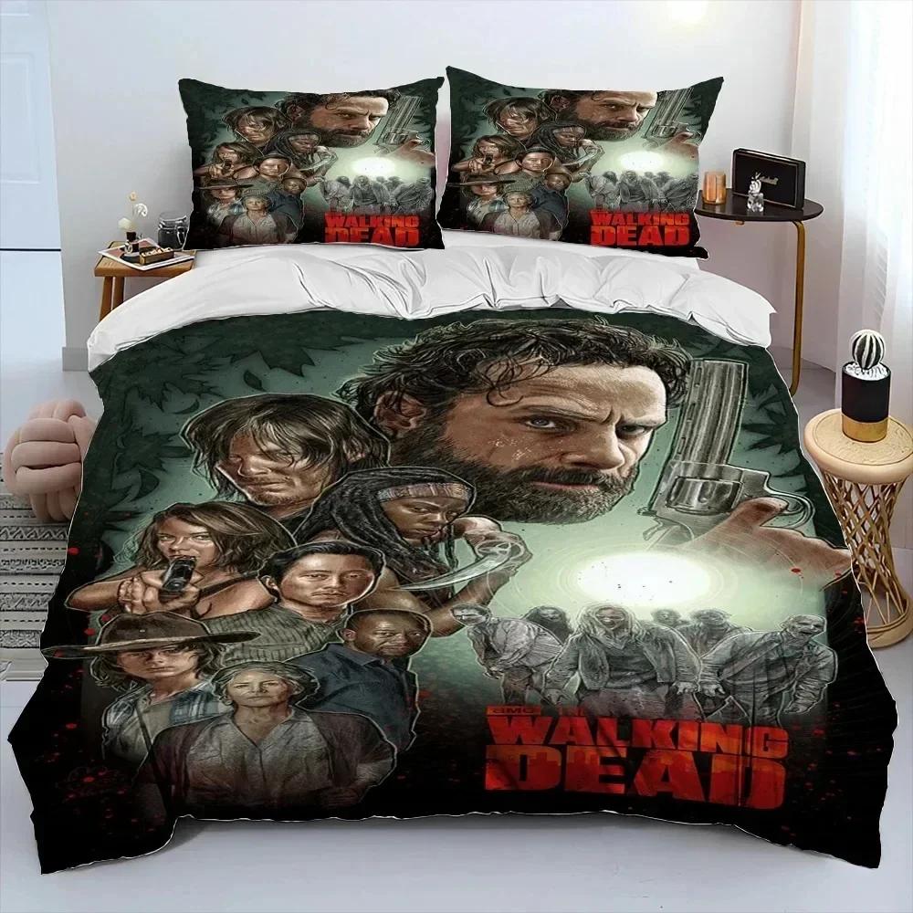 3Pcs Horror Tv The Walking Dead Lincoln Bedding Set,Duvet Cover Bed Set Quilt Cover Pillowcase,King Queen Size Bedding Set