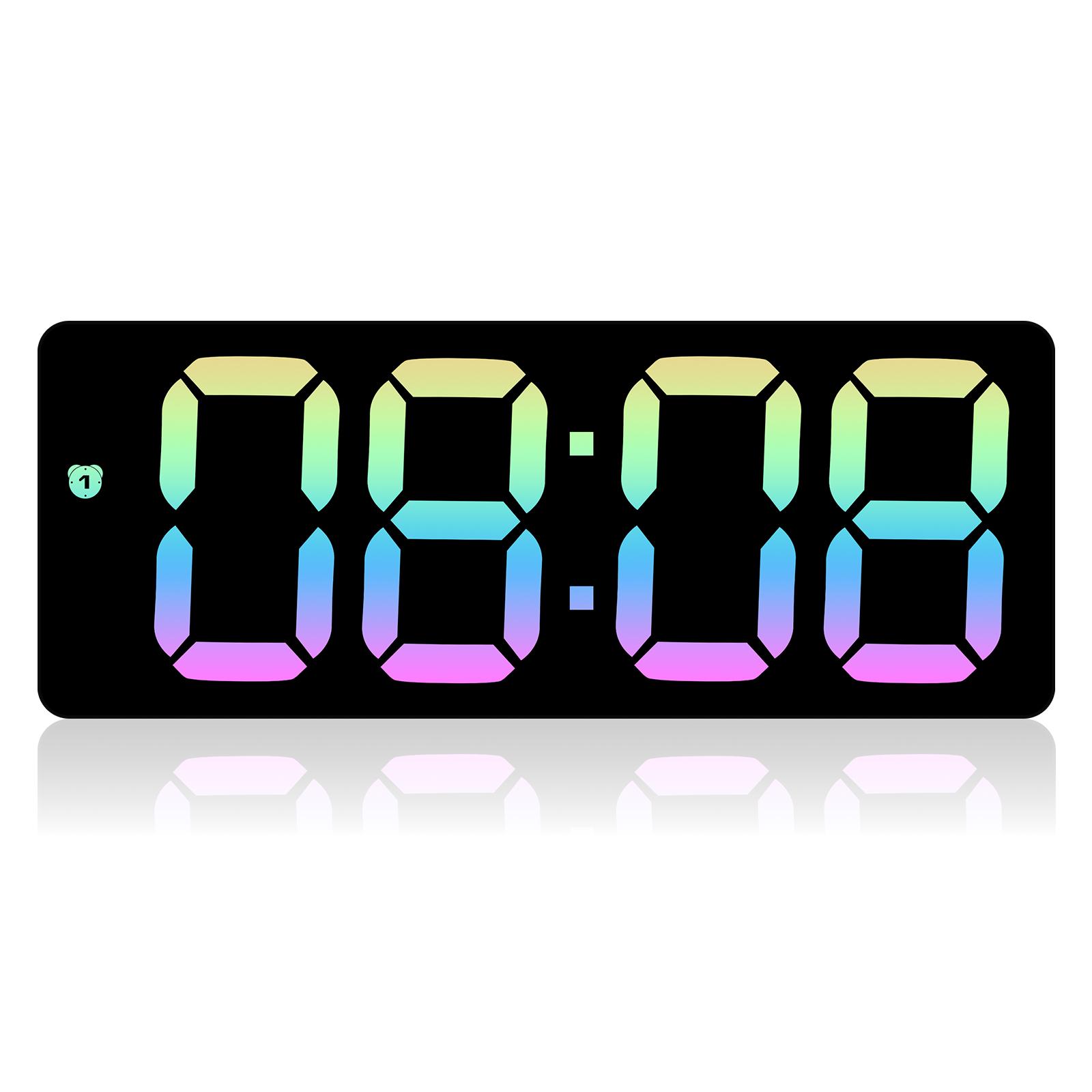 

Цифровой будильник с 3 уровнями регулировки яркости, цифровые часы с 2 источниками питания, настольные часы с дисплеем температуры и функцией повтора United States чёрный