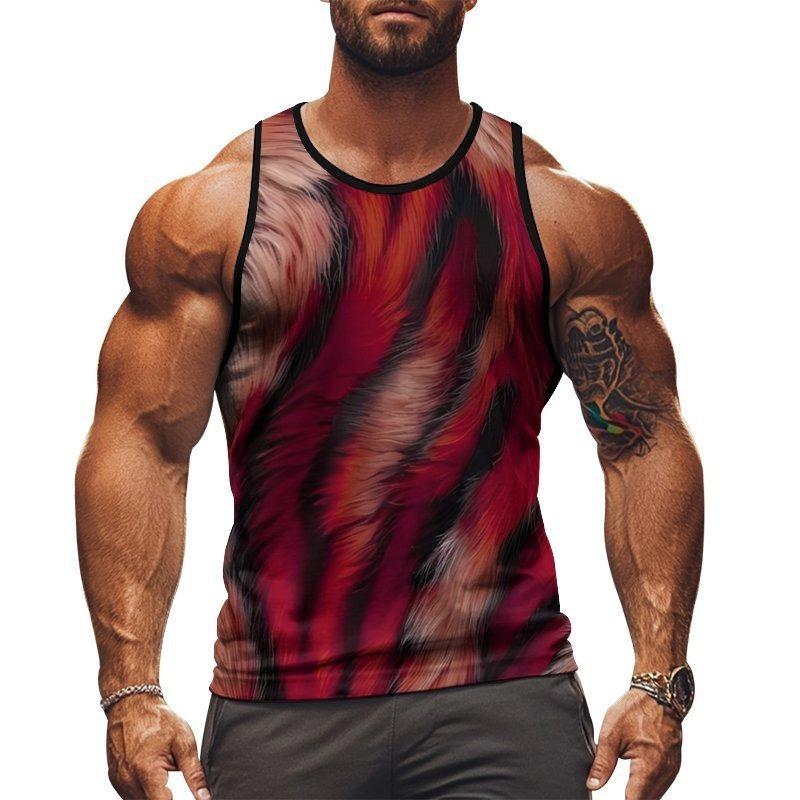 3D Bier bedrucktes Sportweste Sommer Herren Y2k Ärmelloses Herrenoberteil Übergroßes Tanktop Mode Streetwear T-Shirt