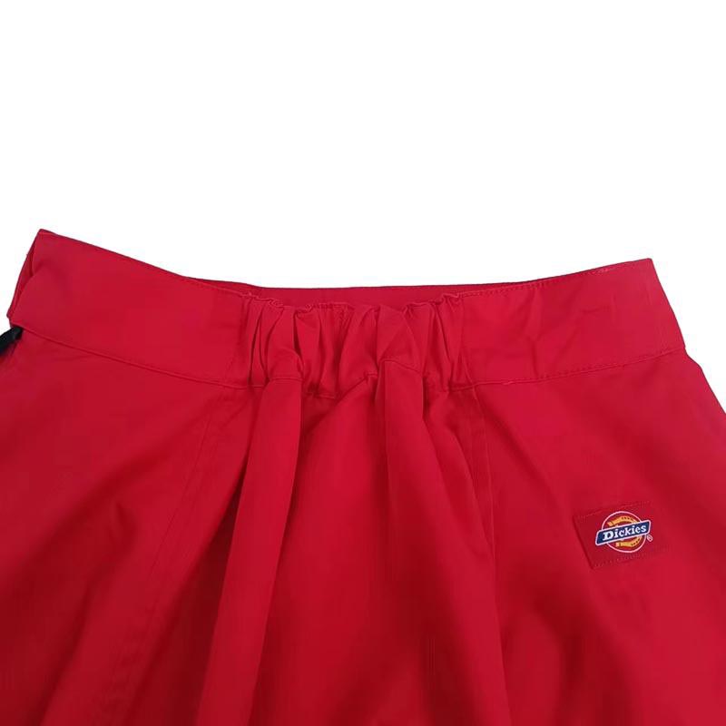 Dickies Solid Color Mid Waist Twill Casual Long Skirt Women skirts Red DK006232CX9