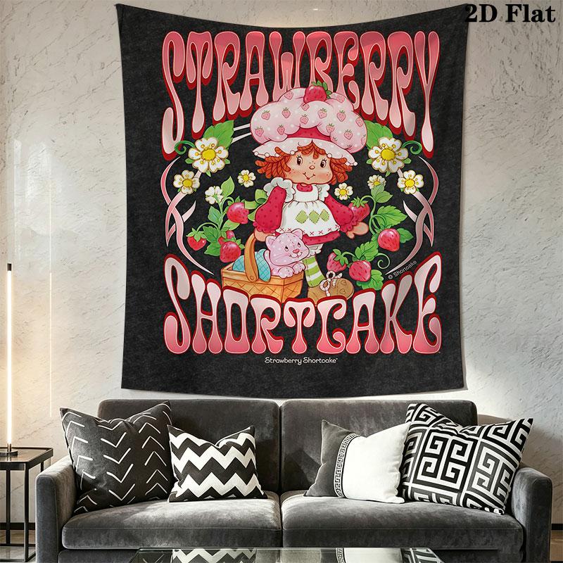 Erdbeer-Shortcake Eine Wandbehang Gedruckter Stoffdecke Dekorative Wandteppiche für Schlafzimmer Wohnzimmer Heimdekoration