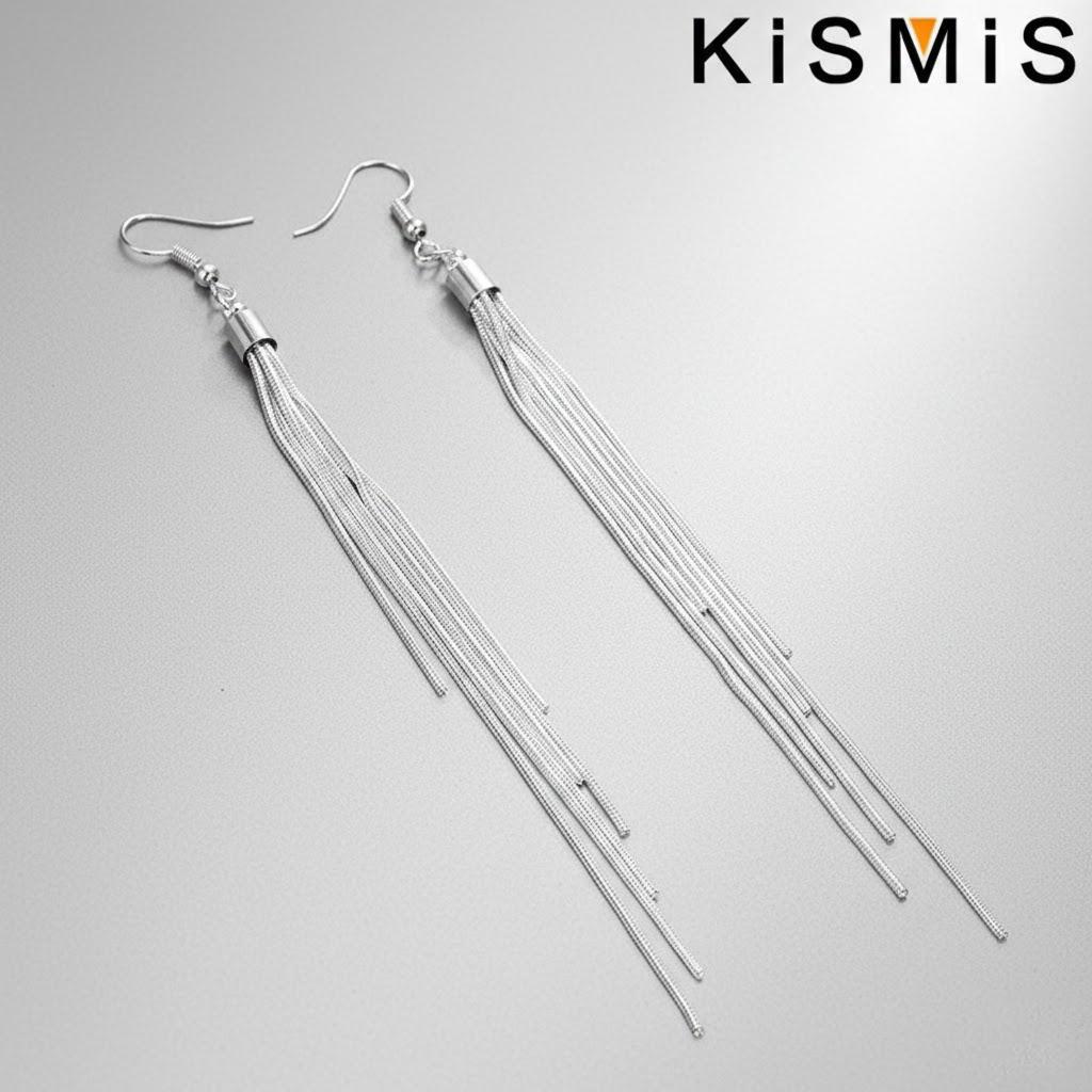 1 пара женских линейных длинных серег-подвесок с кисточками и крючками, модный женский ювелирный аксессуар