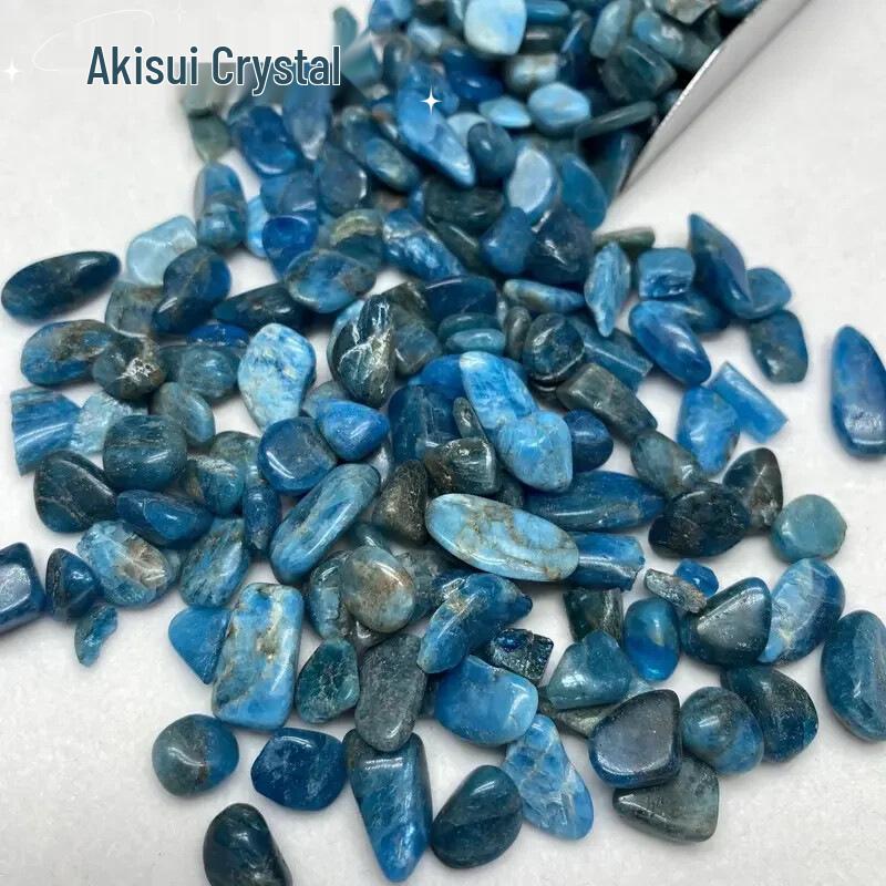 Natural Blue Apatite Crystal Crushed Stones for Fish Tanks, Flower Pots, and Landscaping Decorations