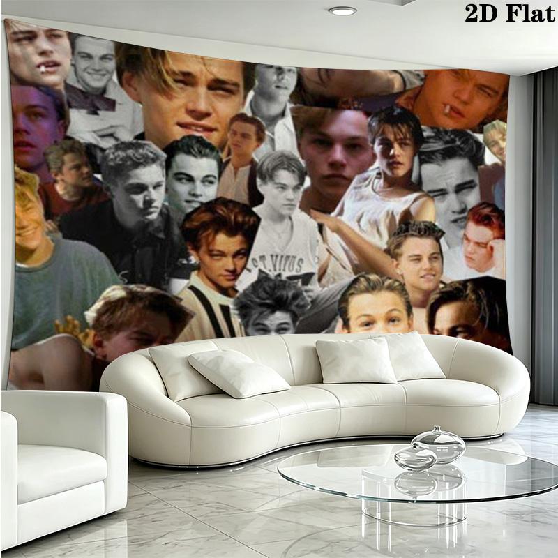 Leonardo DiCaprio Wall Tapestry Aesthetic Wall Hanging Printed Fabric Blanket Decorative Tapestries for Bedroom Living Room Home Decor