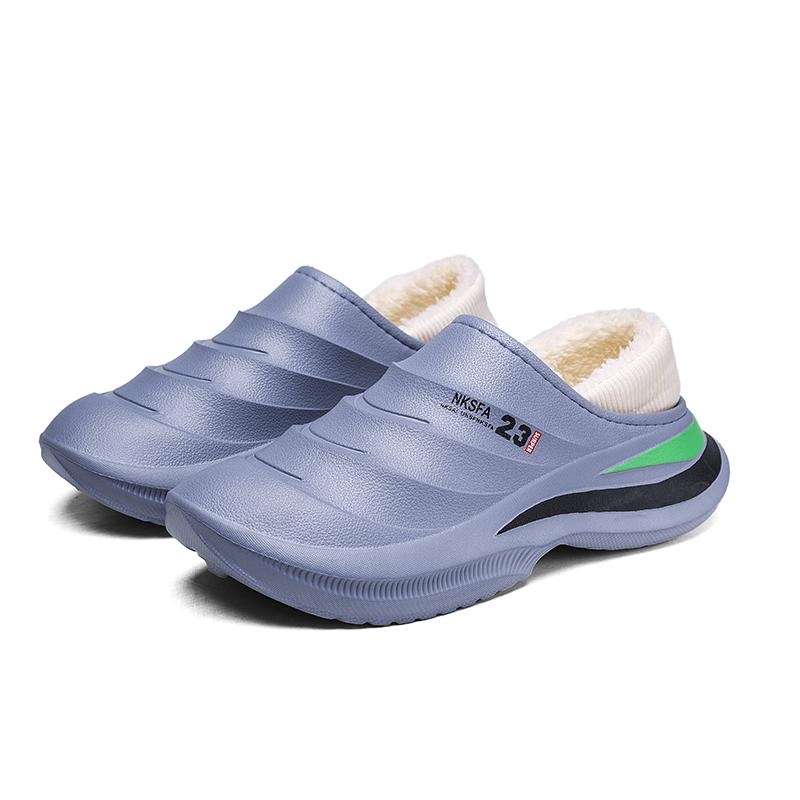 Mens Large Size Winter Slippers Cotton Lined Thick Soled Home Slippers for Warmth and Comfort