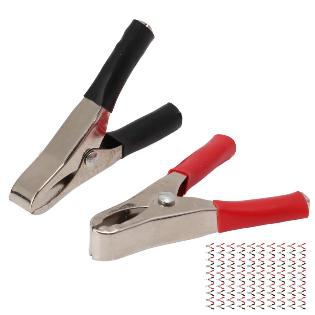 50 Set Insulated Clip 20A High Accuracy Process Elasticity Electric Test Clamp with PVC Insulating Sheath for Wire
