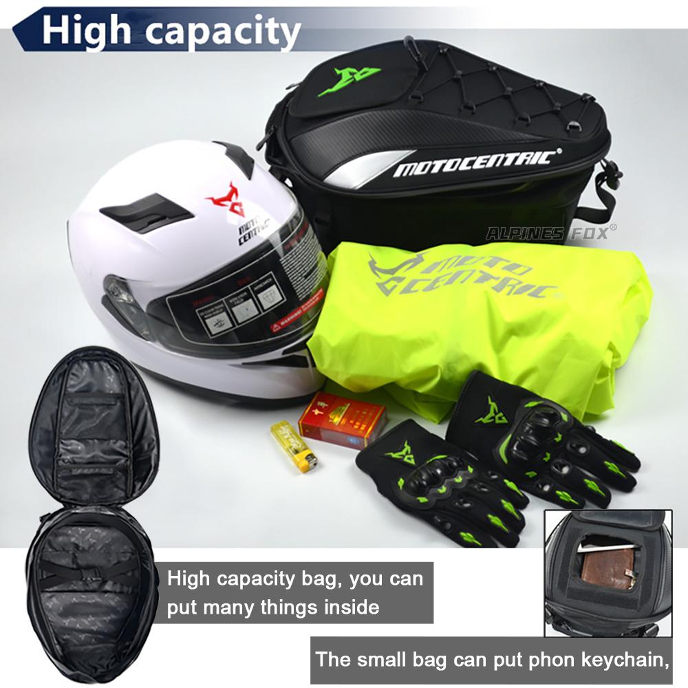 MOTOCENTRIC Bolsa de Cauda Impermeável para Motocicleta Multifuncional Durável Bolsa para Banco Traseiro 37L Alta Capacidade Mochila para Capacete de Piloto