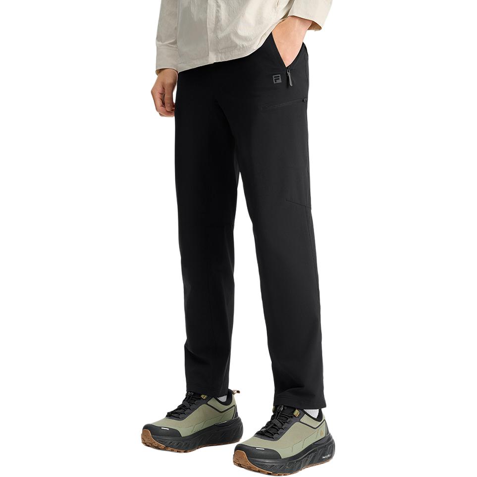 FILA SS25 Explore Series Outdoor Zipper Fashion Comfortable Versatile Casual Pants Men bottoms Deep-Black A11M517805F-BK