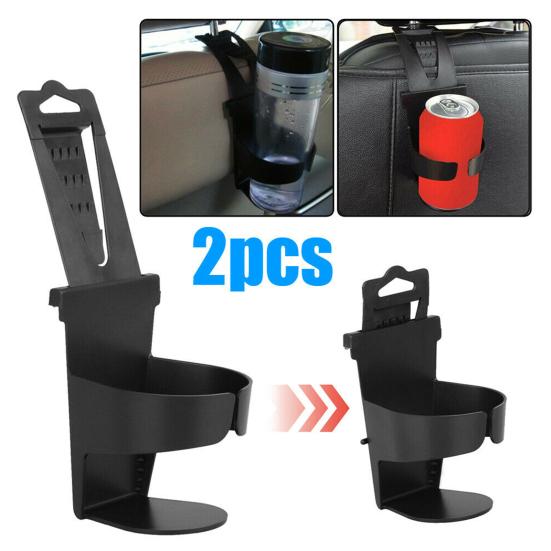 2Pcs Car Cup Holder Universal Adjustable Black Truck Door Mount Drink Bottle Stand for Vehicle