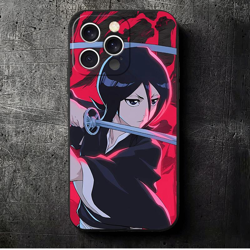 

Bleach Kuchiki Rukia Soft Phone Case for iPhone 16 16E 17 Air 15 Pro Max 14 Plus 13 Mini 11 12 7 Black Cover Back Shell iPhone 16 Pro