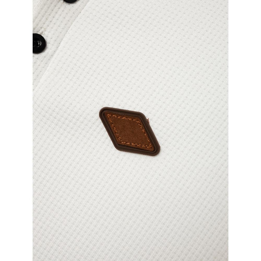 Waffle Autumn Winter Men's Polo Shirts Collar Solid Color Long Sleeves Sport Tops Fashion Casual Polos
